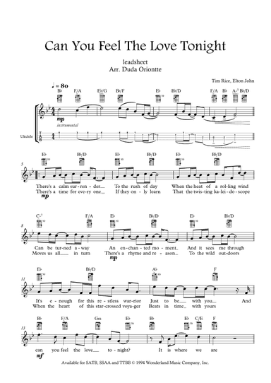 Can You Feel The Love Tonight (arr. Duda Oriontte)