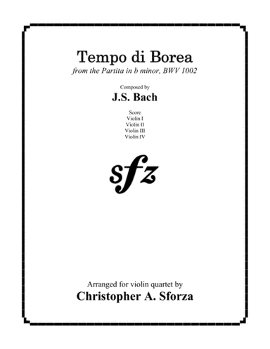 Tempo di Borea, for violin quartet (arr. Christopher A. Sforza)