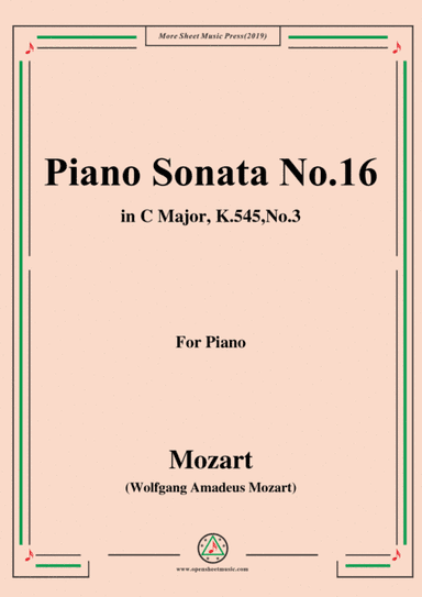 Mozart-Piano Sonata No.16 in C Major,K.545,No.3 (arr. MSM)
