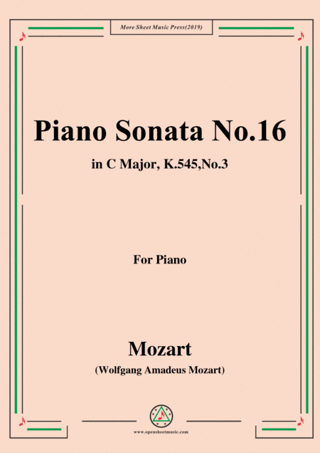 Mozart-Piano Sonata No.16 in C Major,K.545,No.3 (arr. MSM)