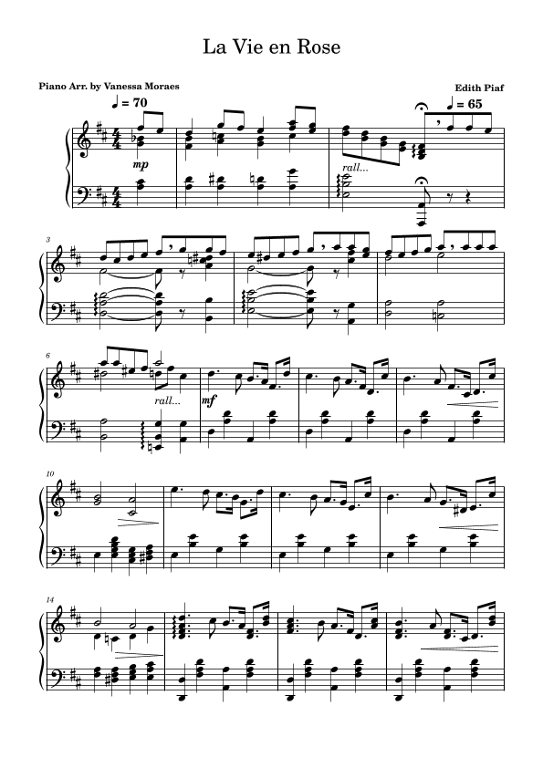 La Vie En Rose (arr. Vanessa Moraes)