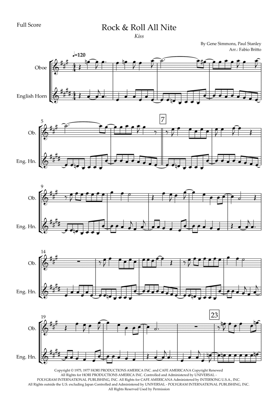 Rock And Roll All Nite (arr. Fabio Britto)