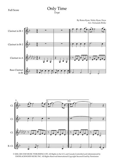 Only Time (arr. Fernando Britto)