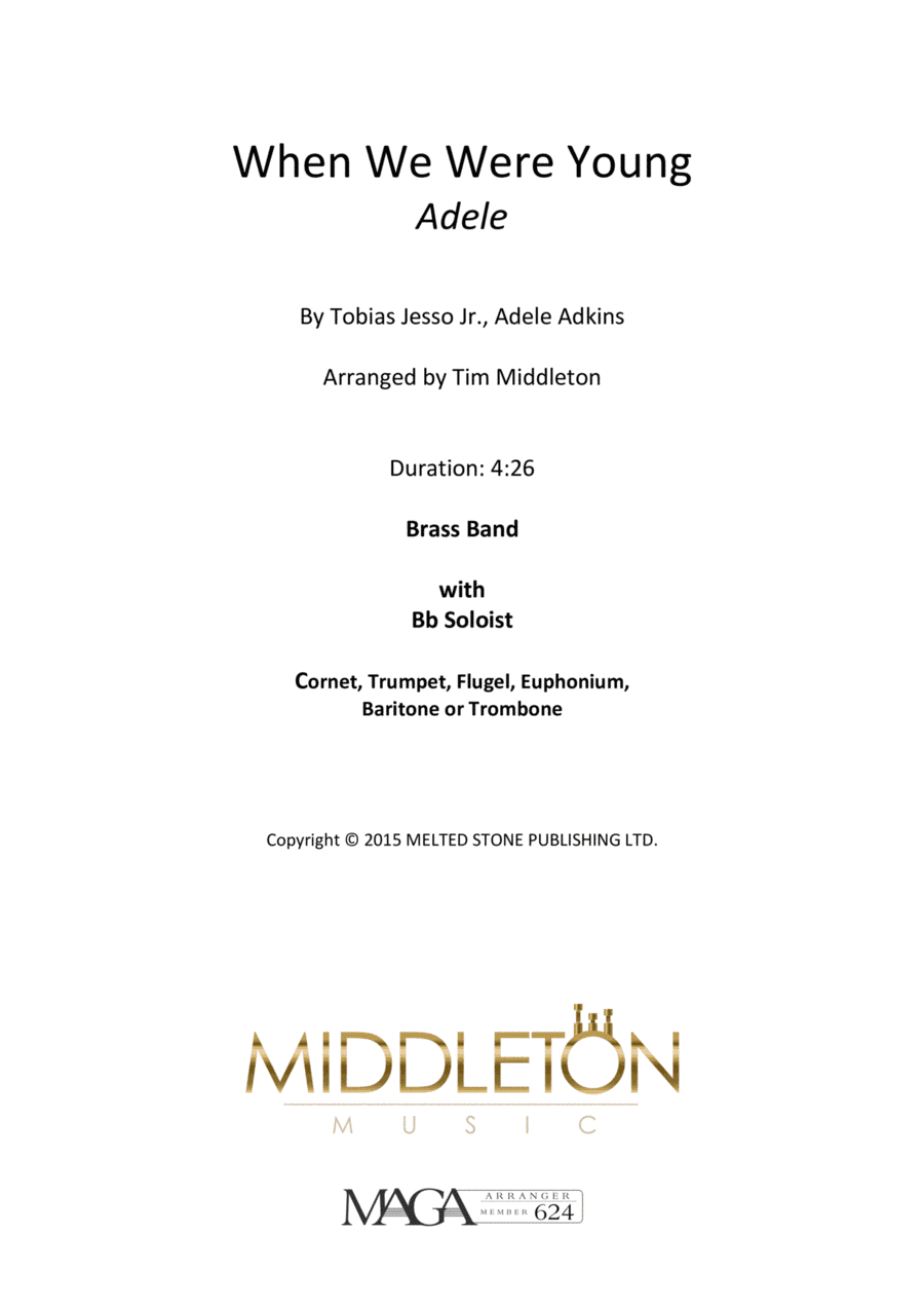 When We Were Young (arr. Tim Middleton)