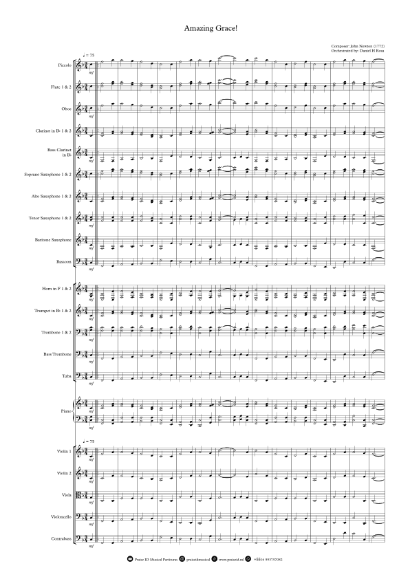 Amazing Grace How Sweet the sound - Easy Orchestral Arrangement (arr. Daniel H Rosa)