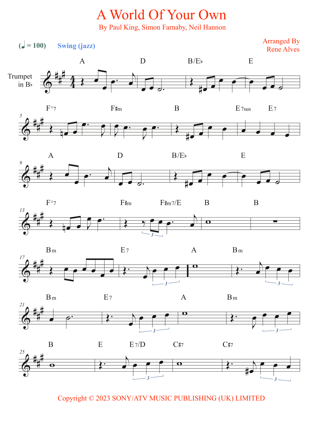 A World Of Your Own (arr. Rene Alves)