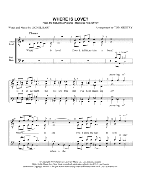 Where Is Love? (arr. Tom Gentry)