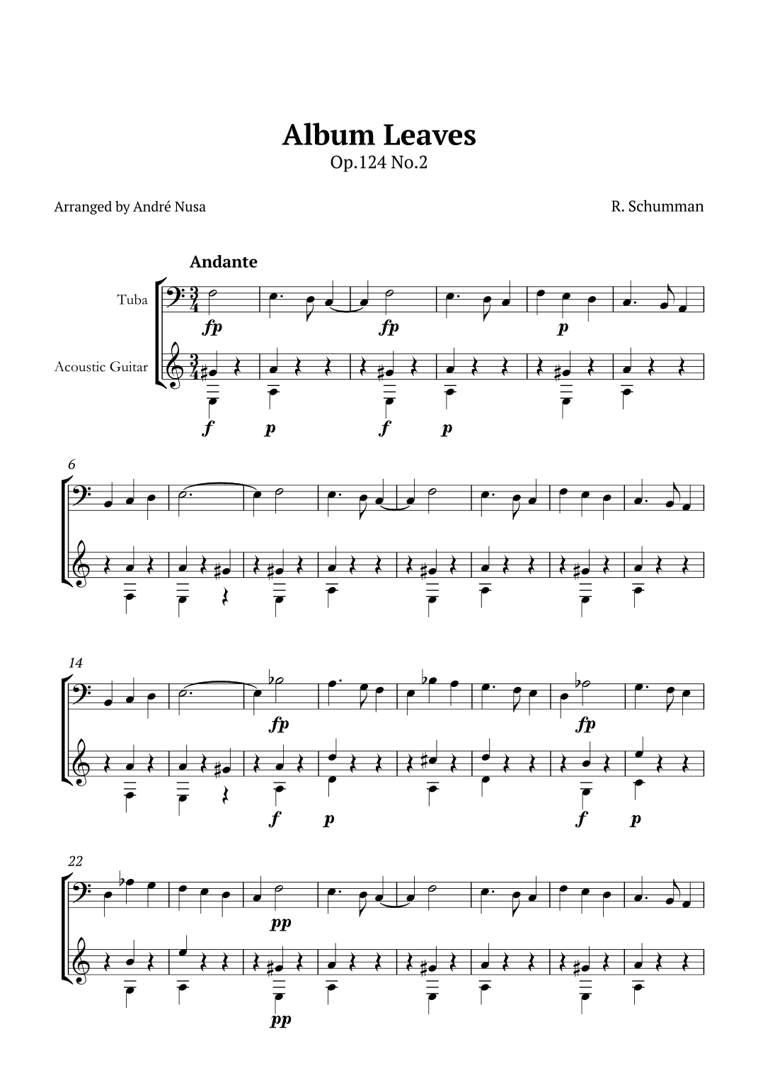 Album Leaves Op.124 No.2 (arr. André Nusa)