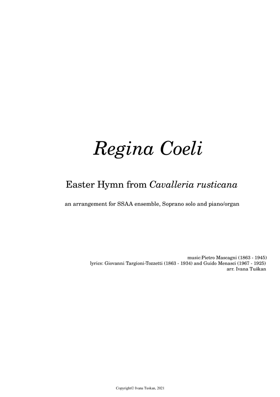 Regina Coeli (from Cavalleria rusticana) SSAA, soprano solo, piano/organ reduced version (arr. Ivana Tuškan)