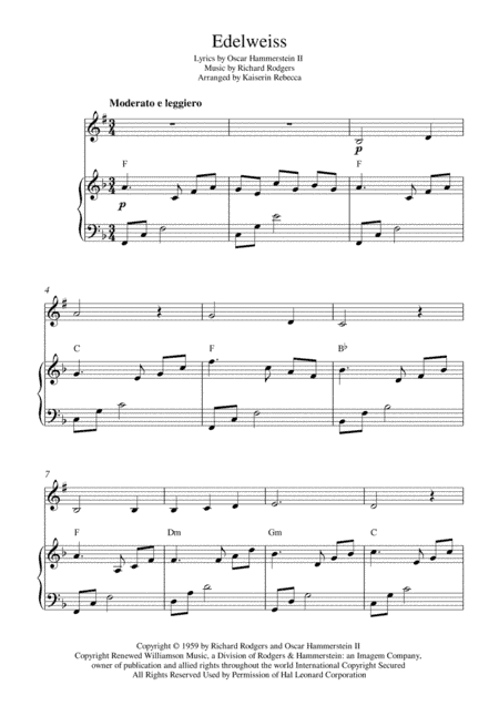 Edelweiss (arr. Kaiserin Rebecca)