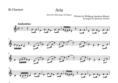 Aria from the Marriage of Figaro (arr. Zachary Corbett)