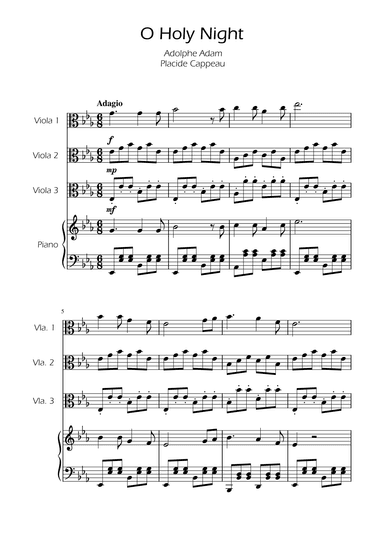 O Holy Night - Viola Trio w/ Piano (arr. Ygor Nunes)