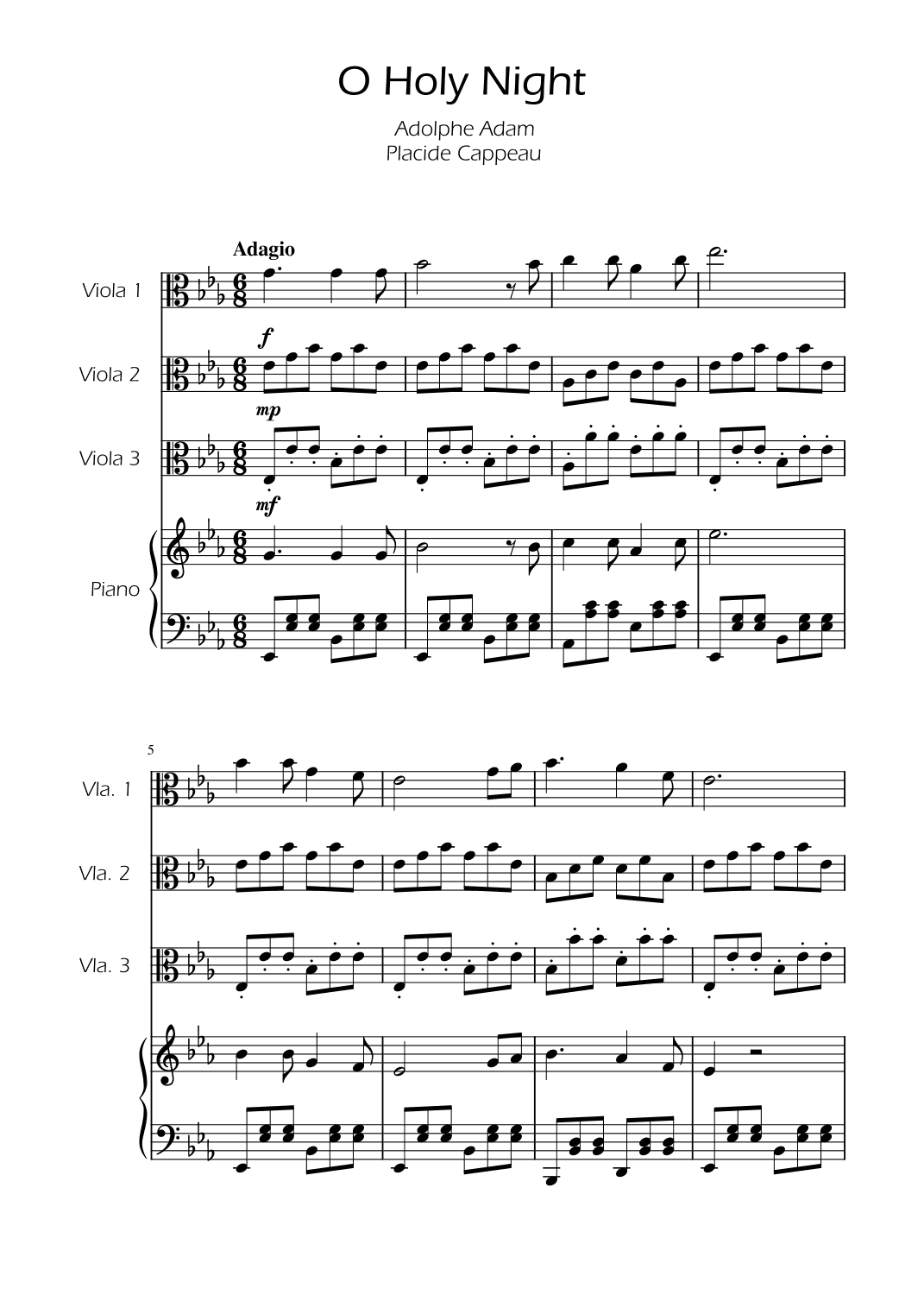 O Holy Night - Viola Trio w/ Piano (arr. Ygor Nunes)
