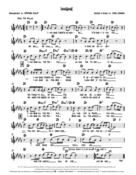 Imagine (arr. Stephen Bulat)