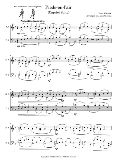 Pieds-en-l'air from Capriol Suite (arr. Jakob Gierens)