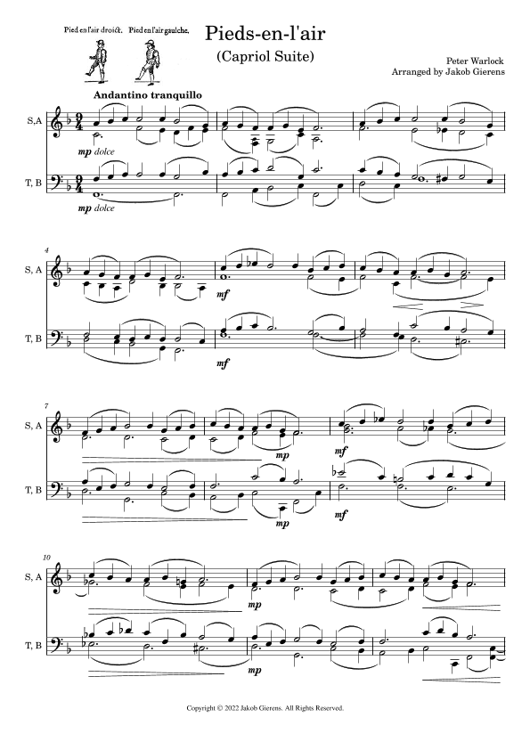 Pieds-en-l'air from Capriol Suite (arr. Jakob Gierens)