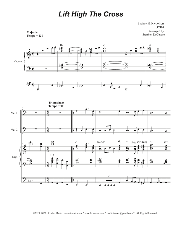 Lift High The Cross (Cello Duet - Alternate Version) (arr. Stephen DeCesare)