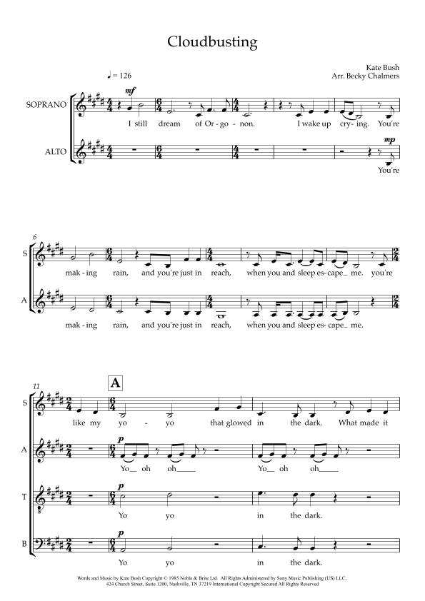 Cloudbusting (arr. Becky Chalmers)