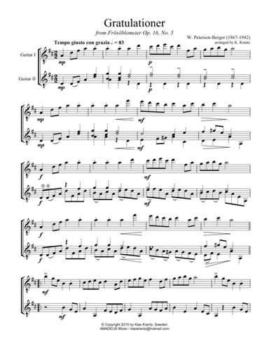 Gratulationer for guitar duo (arr. K. Krantz)