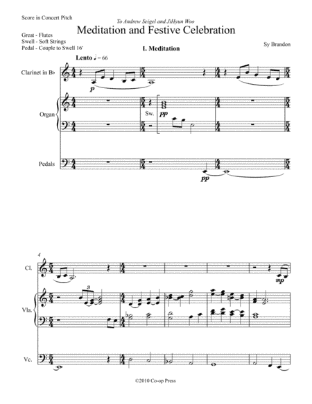 Meditation and Festive Celebration for Clarinet and Organ