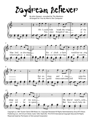Daydream Believer (arr. Kimberly Steele)