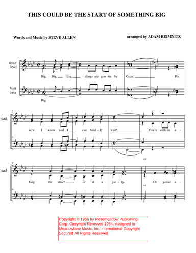 This Could Be The Start Of Something Big (arr. Adam Reimnitz)