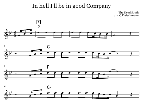 In Hell I'll Be In Good Company (arr. Christoph Fleischmann)