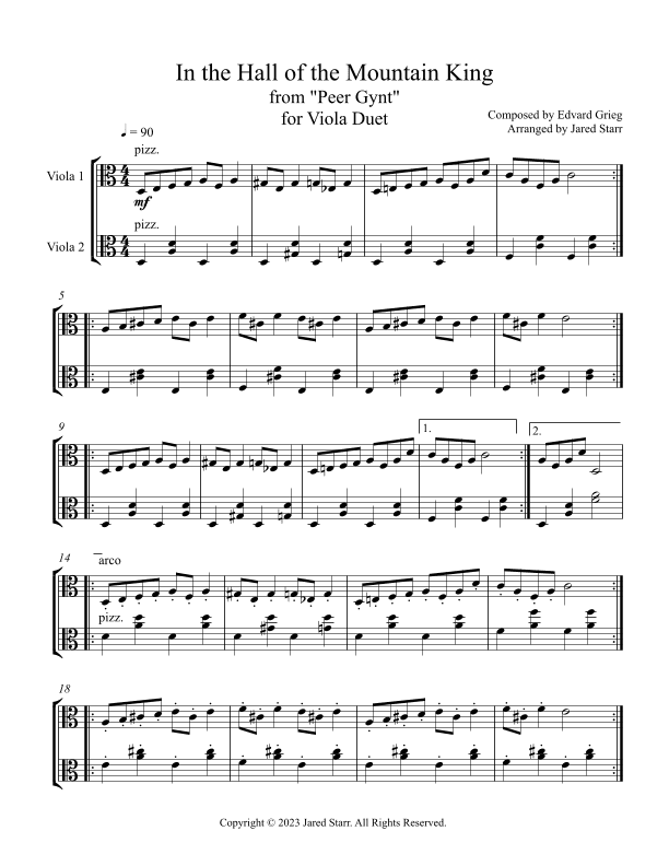 In the Hall of the Mountain King from "Peer Gynt" (arr. Jared Starr)