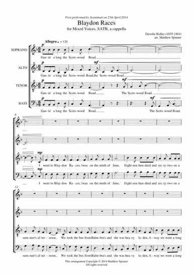 Blaydon Races (arr. Matthew Spinner)