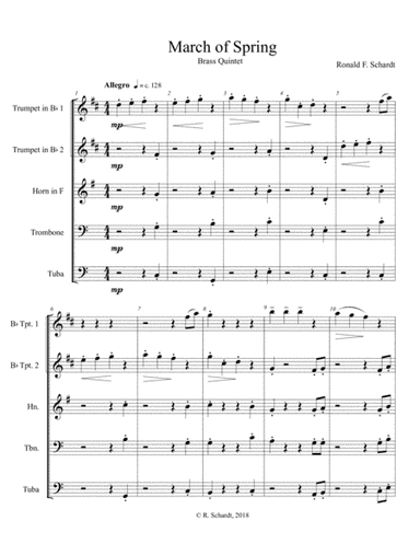 March of Spring - for Brass Quintet