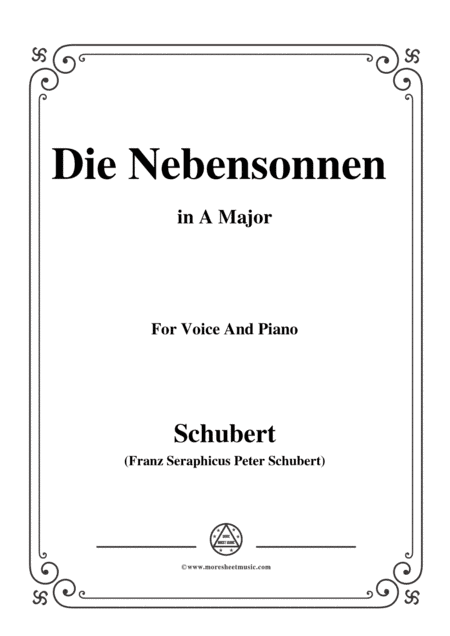 Schubert-Die Nebensonnen,in A Major,Op.89 No.23,for Voice and Piano (arr. MSM)
