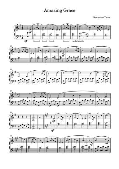 Amazing Grace (easy) (arr. Paul Taylor)