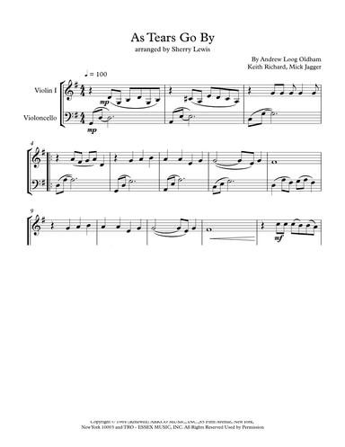 As Tears Go By (arr. Sherry Lewis)