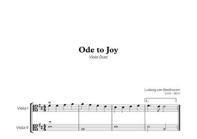 Ode to Joy for Easy Viola Duet (arr. Marcos Soares)