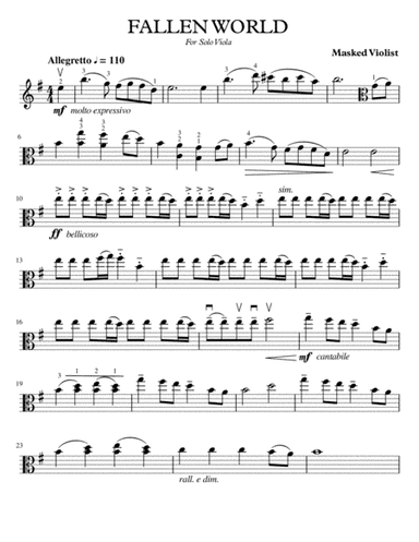 Fallen World for Solo Viola