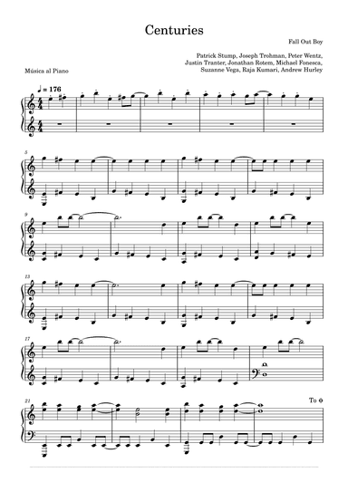 Centuries (arr. Música al Piano)