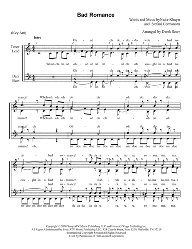 Bad Romance (arr. Derek Scarr)
