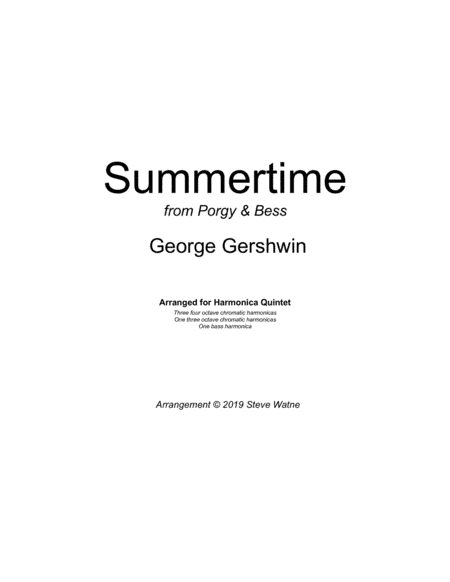 Summertime (arr. Steve Watne)