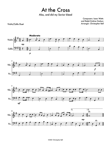At the Cross - Violin/Cello Duet (arr. Christopher Bell)