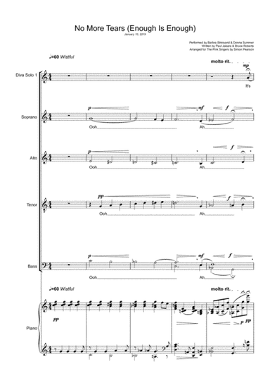 No More Tears (enough Is Enough) (arr. Simon Pearson)