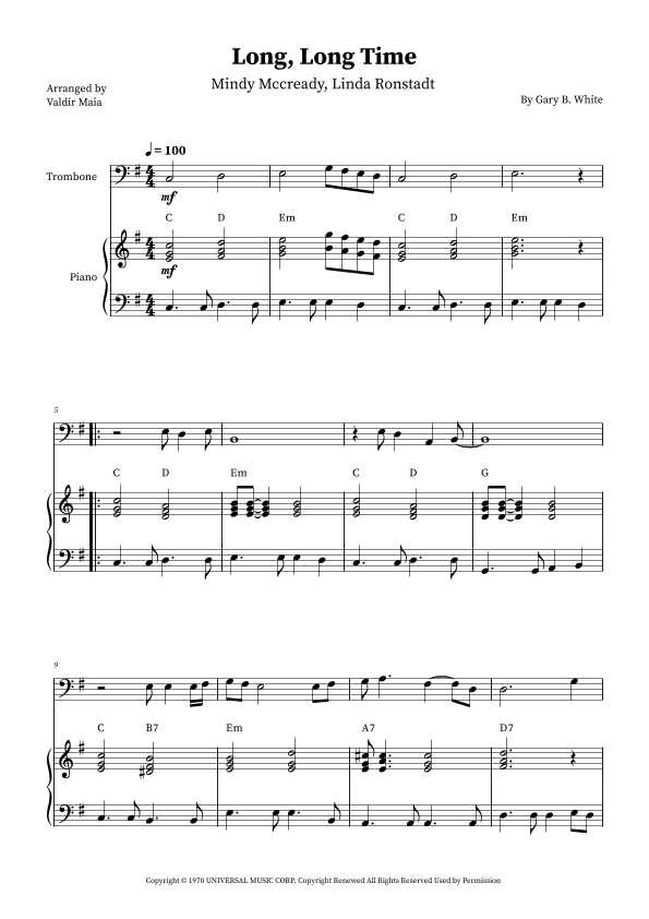 Long Long Time (arr. Valdir Maia)