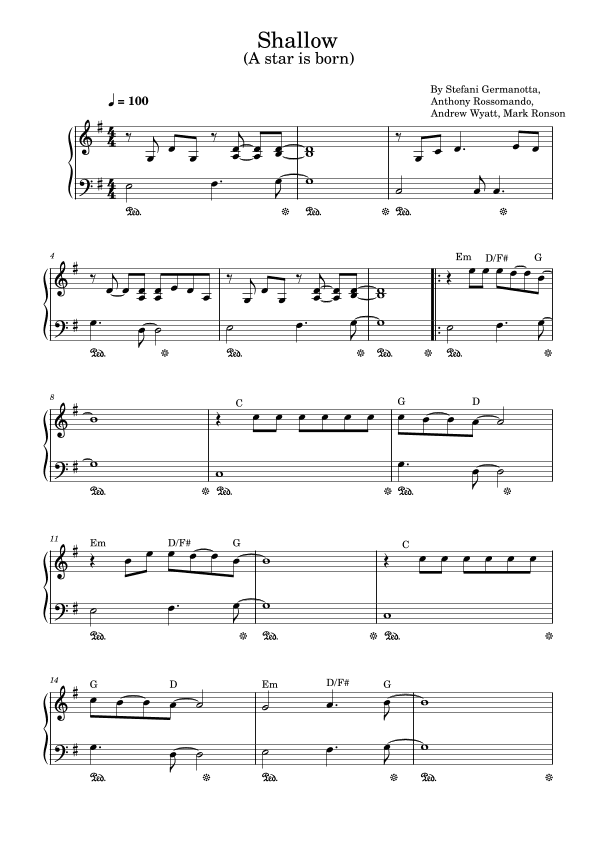 Shallow (arr. poon)