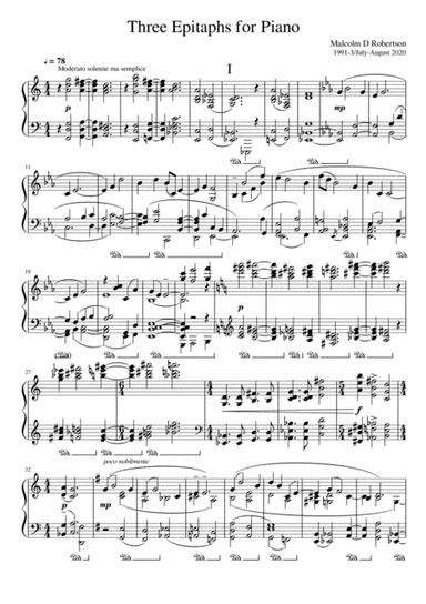Three Epitaphs for Piano