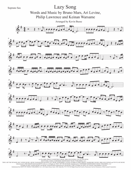 The Lazy Song (arr. Kevin Busse)
