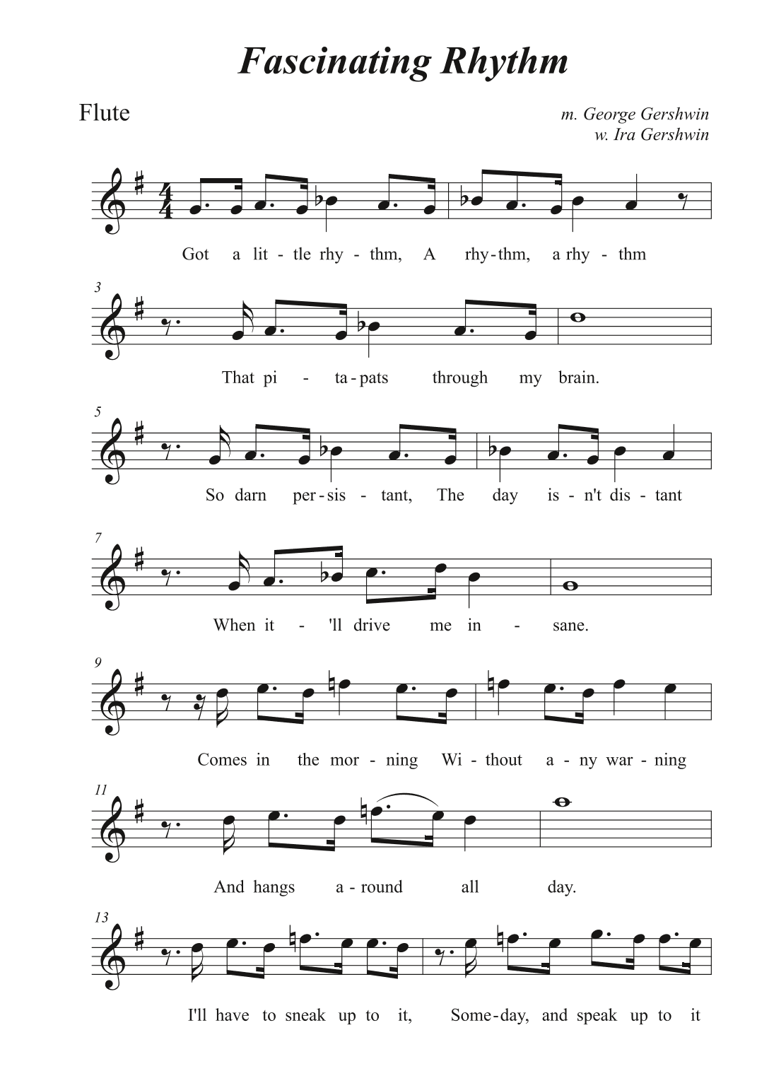 Fascinating Rhythm  m. George Gershwin, w. Ira Gershwin (arr. Avgusta Udartseva)