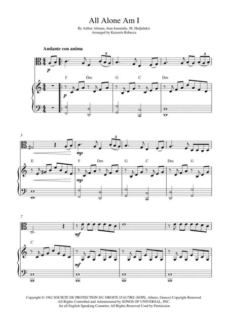 All Alone Am I (arr. Kaiserin Rebecca)
