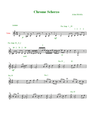 Chrome Scherzo ( Chromatic Fantasy ) for Violin solo with MiDi mp3