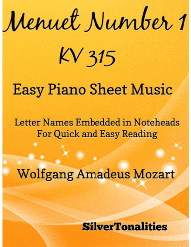 Menuet Number 1 Kv 315 Easiest Piano Sheet Music (arr. SilverTonalities)