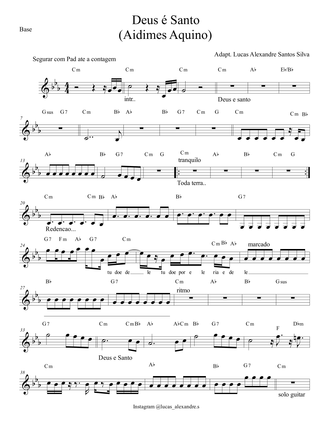 Deus é Santo (arr. Lucas Alexandre Santos Silva)