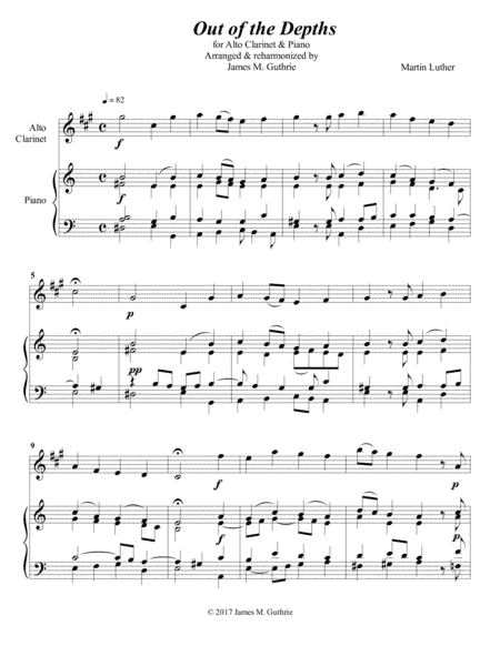 Luther: Out of the Depths for Alto Clarinet & Piano (arr. James M. Guthrie, ASCAP)